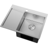 Mexen Exar Stainless Steel 1-Bowl Sink with Right Drainer 620 x 480 mm, Inox - 6432621005P-01