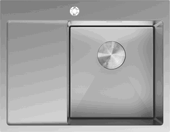 Mexen Exar stainless steel sink 1-bowl with drainer, right 620 x 480 mm, inox - 6432621005P-01