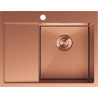 Mexen Exar 1-bowl steel sink with right drainer 620 x 480 mm, copper - 6432621005P-65