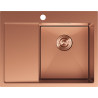 Mexen Exar stainless steel 1-bowl sink with drainer, right 620 x 480 mm, copper - 6432621005P-65
