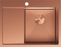 Mexen Exar stainless steel 1-bowl sink with drainer, right 620 x 480 mm, copper - 6432621005P-65