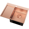 Mexen Exar 1-bowl steel sink with right drainer 620 x 480 mm, copper - 6432621005P-65