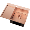 Mexen Exar 1-bowl steel sink with right drainer 620 x 480 mm, copper - 6432621005P-65