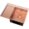 Mexen Exar stainless steel kitchen sink 1-bowl with right drainer 620 x 480 mm, copper HC - 6432621005P-65HC