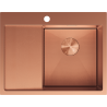 Mexen Exar stainless steel kitchen sink 1-bowl with right drainer 620 x 480 mm, copper HC - 6432621005P-65HC