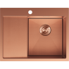 Mexen Exar 1-bowl stainless steel sink with drainer, right 620 x 480 mm, copper HC - 6432621005P-65HC