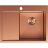 Mexen Exar stainless steel kitchen sink 1-bowl with right drainer 620 x 480 mm, copper HC - 6432621005P-65HC