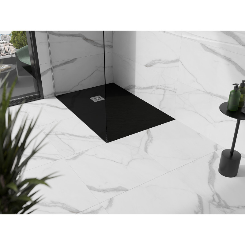 Mexen Stone+ composite rectangular shower tray 130 x 80 cm, black - 44708013