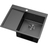 Mexen Exar steel sink 1-bowl with right drainer 620 x 480 mm, black HC -6432621005P-70HC