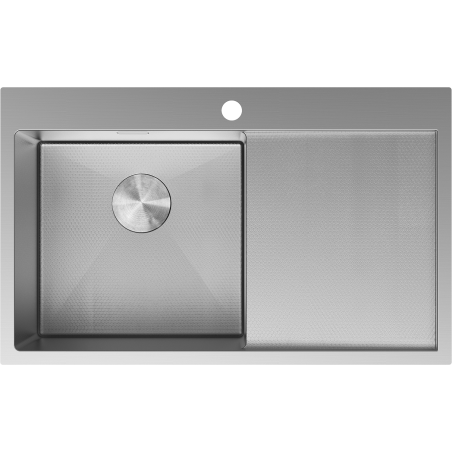 Mexen Exar stainless steel 1-bowl sink with left drainer 780 x 480 mm, inox HC - 6433781010L-01HC