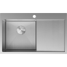 Mexen Exar steel sink 1-bowl with left drainer 780 x 480 mm, inox HC - 6433781010L-01HC