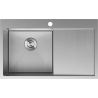 Mexen Exar stainless steel 1-bowl sink with left drainer 780 x 480 mm, inox HC - 6433781010L-01HC