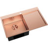 Mexen Exar stainless steel sink 1-bowl with left drainer 780 x 480 mm, copper - 6433781010L-65