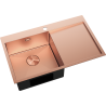 Mexen Exar stainless steel sink 1-bowl with left drainer 780 x 480 mm, copper - 6433781010L-65