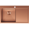 Mexen Exar stainless steel sink 1-bowl with left drainer 780 x 480 mm, copper - 6433781010L-65