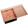 Mexen Exar stainless steel sink 1-bowl with left drainer 780 x 480 mm, copper HC - 6433781010L-65HC