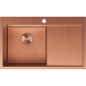Mexen Exar stainless steel sink 1-bowl with left drainer 780 x 480 mm, copper HC - 6433781010L-65HC