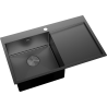 Mexen Exar stainless steel sink 1-bowl with left drainer 780 x 480 mm, black - 6433781010L-70