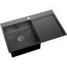 Mexen Exar steel sink 1-bowl with left drainer 780 x 480 mm, black HC - 6433781010L-70HC