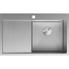 Mexen Exar stainless steel sink 1-bowl with right drainer 780 x 480 mm, inox HC - 6434781010P-01HC