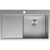 Mexen Exar stainless steel sink 1-bowl with right drainer 780 x 480 mm, inox HC - 6434781010P-01HC