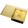 Mexen Exar 1-bowl stainless steel sink with right drainer 780 x 480 mm, gold - 6434781010P-55