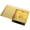 Mexen Exar stainless steel sink 1-bowl with right drainer 780 x 480 mm, gold HC - 6434781010P-55HC