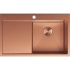 Mexen Exar 1-bowl stainless steel sink with right drainer 780 x 480 mm, copper - 6434781010P-65