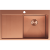 Mexen Exar stainless steel sink 1-bowl with right drainer 780 x 480 mm, copper HC - 6434781010P-65HC