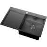 Mexen Exar steel sink 1-bowl with right drainer 780 x 480 mm, black - 6434781010P-70