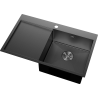 Mexen Exar 1-bowl steel sink with right drainer 780 x 480 mm, black HC - 6434781010P-70HC