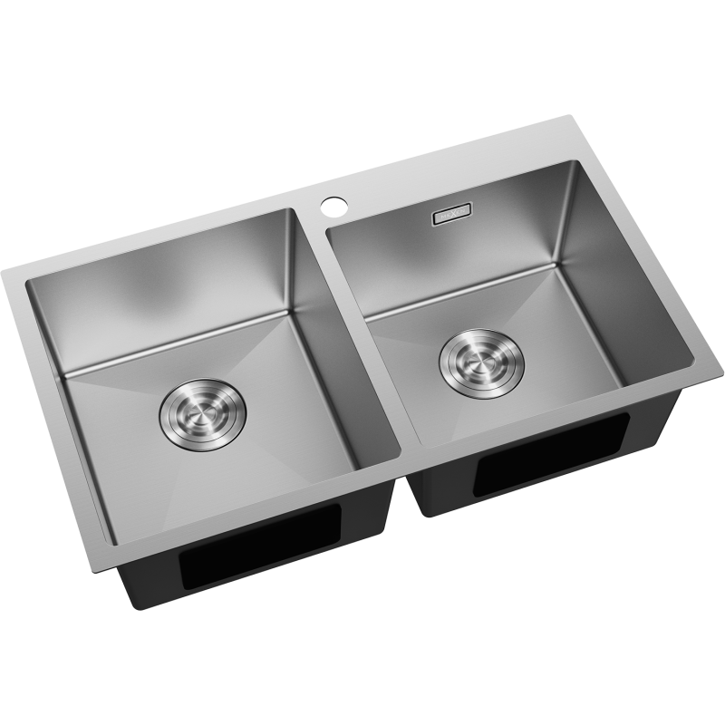 Mexen Xorin Stainless Steel Sink 2-Basin 780 x 450 mm, inox - 6441782000-01