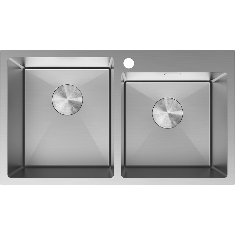 Mexen Xorin Stainless Steel Double Sink 780 x 450 mm, Inox - 6441782000-01