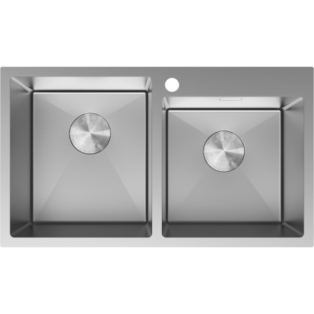 Mexen Xorin Stainless Steel Double Sink 780 x 450 mm, Inox - 6441782000-01