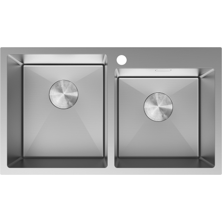 Mexen Xorin Stainless Steel Sink 2-Basin 780 x 450 mm, inox - 6441782000-01