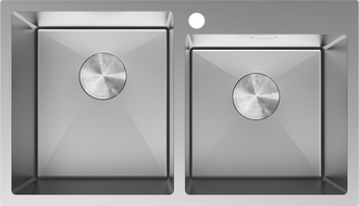 Mexen Xorin Stainless Steel Sink 2-Basin 780 x 450 mm, inox - 6441782000-01