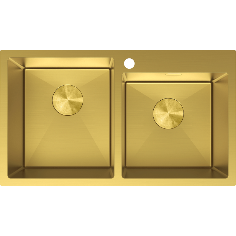 Mexen Xorin Stainless Steel Sink 2-Bowl 780 x 450 mm, Gold - 6441782000-55