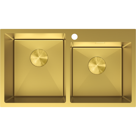 Mexen Xorin Stainless Steel Sink 2-Bowl 780 x 450 mm, Gold - 6441782000-55