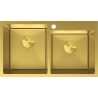 Mexen Xorin 2-basin stainless steel sink 780 x 450 mm, gold - 6441782000-55