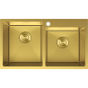 Mexen Xorin 2-basin stainless steel sink 780 x 450 mm, gold - 6441782000-55