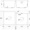 Mexen Xorin stainless steel double sink 780 x 450 mm, gold HC - 6441782000-55HC