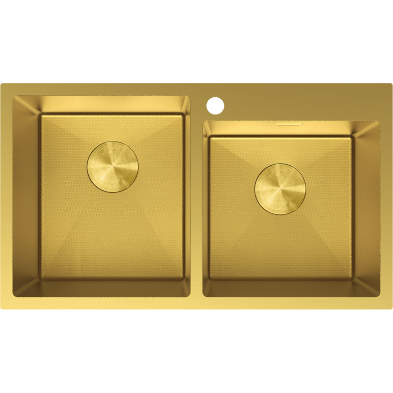 Mexen Xorin stainless steel double sink 780 x 450 mm, gold HC - 6441782000-55HC