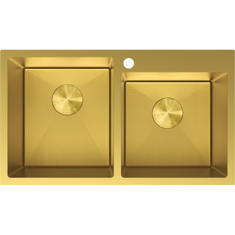 Mexen Xorin stainless steel sink 2-chamber 780 x 450 mm, gold HC - 6441782000-55HC
