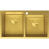 Mexen Xorin stainless steel sink 2-chamber 780 x 450 mm, gold HC - 6441782000-55HC