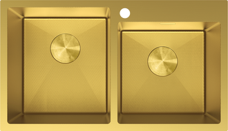 Mexen Xorin stainless steel sink 2-chamber 780 x 450 mm, gold HC - 6441782000-55HC