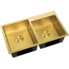Mexen Xorin stainless steel double sink 780 x 450 mm, gold HC - 6441782000-55HC