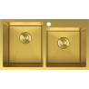 Mexen Xorin stainless steel double sink 780 x 450 mm, gold HC - 6441782000-55HC