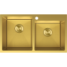 Mexen Xorin stainless steel sink 2-chamber 780 x 450 mm, gold HC - 6441782000-55HC