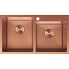 Mexen Xorin Stainless Steel Sink 2-Bowl 780 x 450 mm, Copper - 6441782000-65
