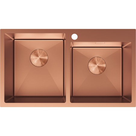 Mexen Xorin Stainless Steel Sink 2-Bowl 780 x 450 mm, Copper - 6441782000-65